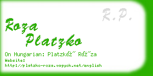 roza platzko business card